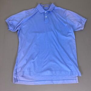 Lord & Taylor Polo Shirt Men's Size XL Light Blue Short Sleeve Cotton *Faded*